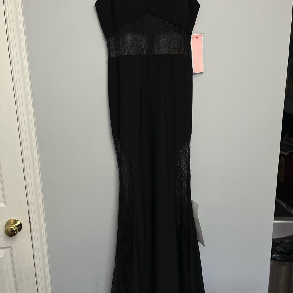 Gianni Bini Black Lace Panel Maxi Dress - Picture 3 of 6